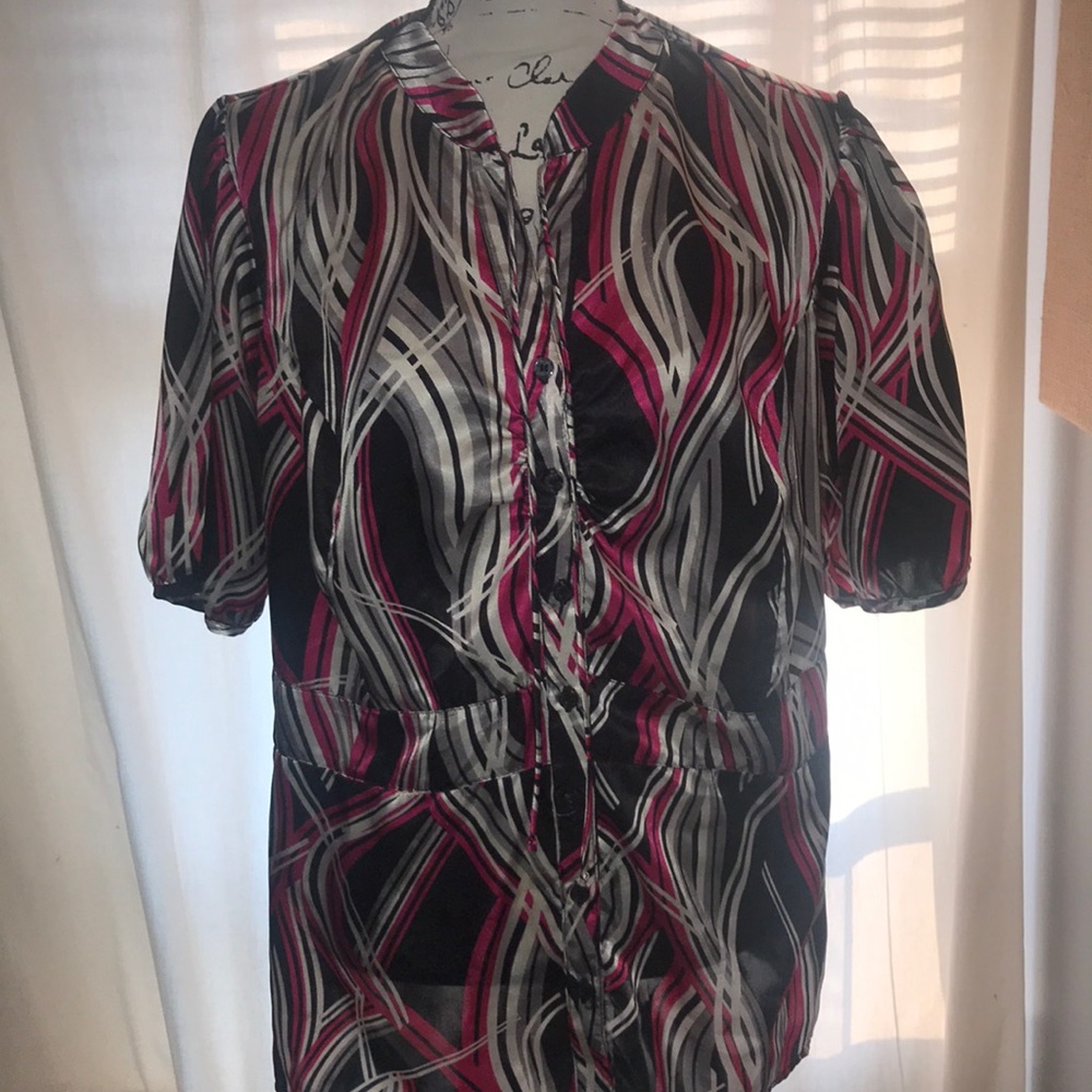 Gorgeous pink and black design blouse